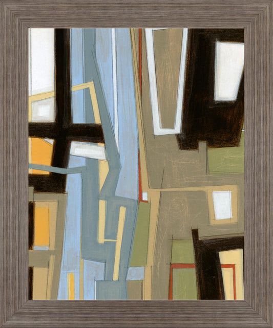 Urban Slate Geometry - 28" x 34" Framed Wall Art