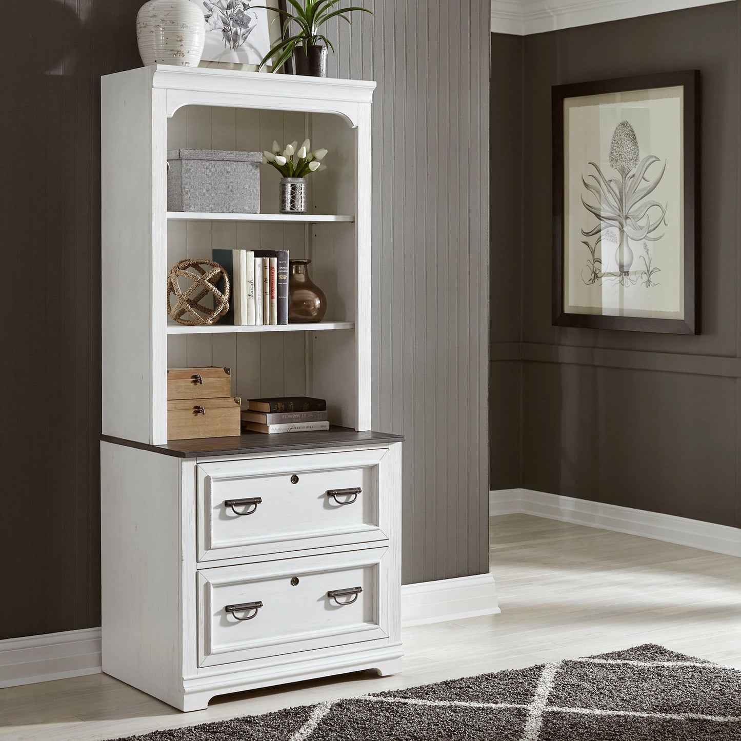 Allyson Park - Bunching Lateral File Hutch - White