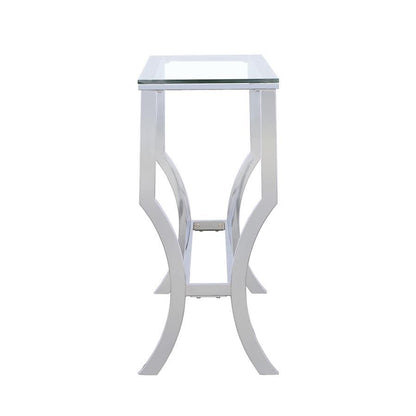 Saide - Rectangular Glass Top Entryway Console Table - Chrome