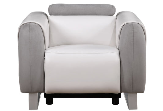 U8520 - Power Recliner - Blanche White / Gray