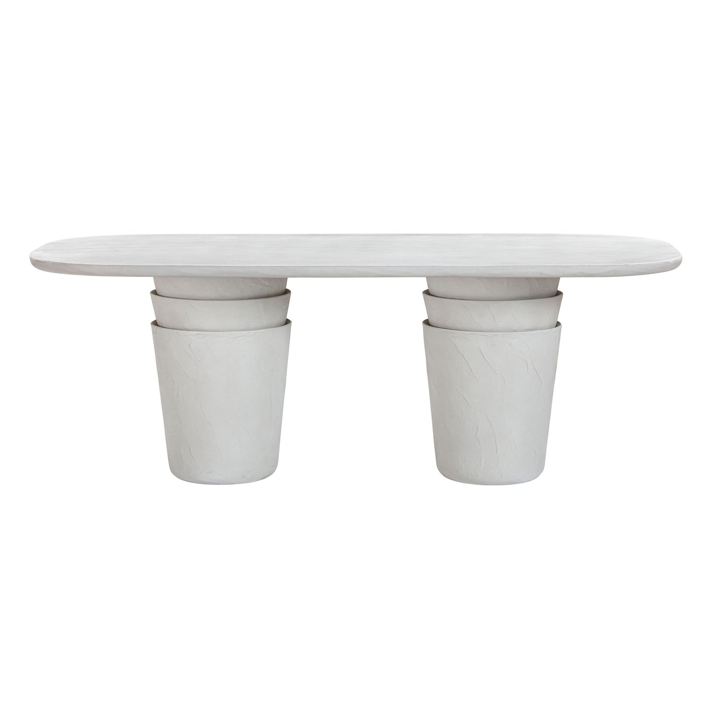 Margot - Faux Plaster Indoor / Outdoor Concrete Dining Table - Light Gray