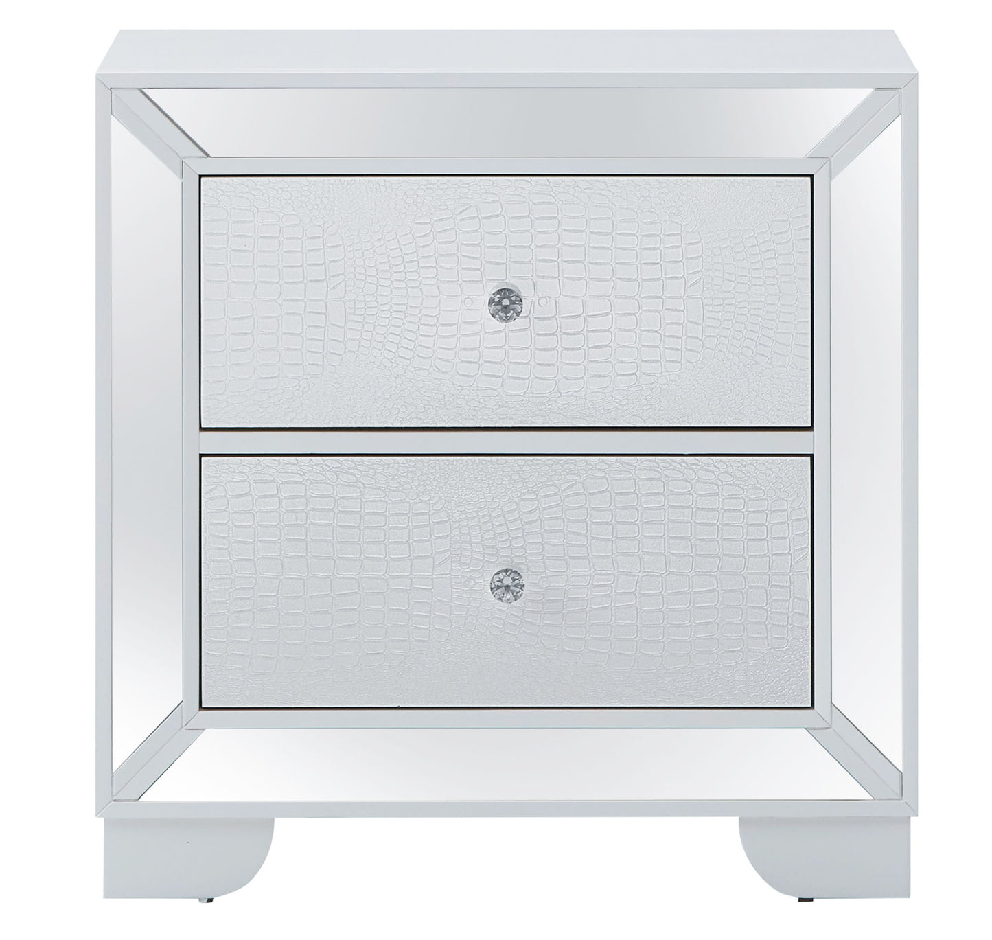 Hollywood Hills - Wooden Nightstand - Silver Champagne