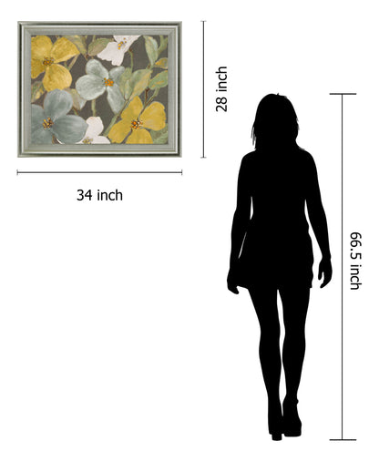 Golden Petal Whisper - 28" x 34" Framed Wall Art