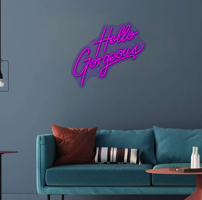 Neon Hello Gorgeous - Purple