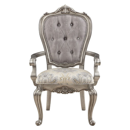 Ariadne - Arm Chair (Set of 2) - Velvet & Antique Platinum