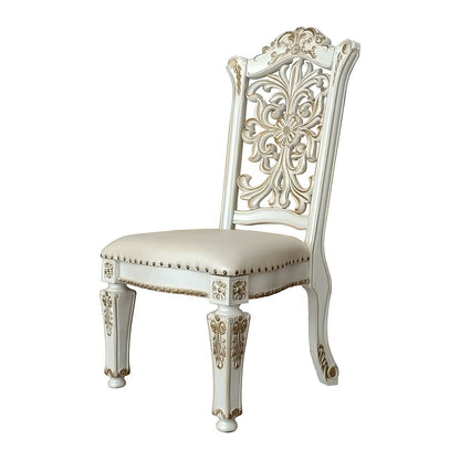 Vendome - 48" Side Chair (Set of 2) - Synthetic Leather & Antique Pearl