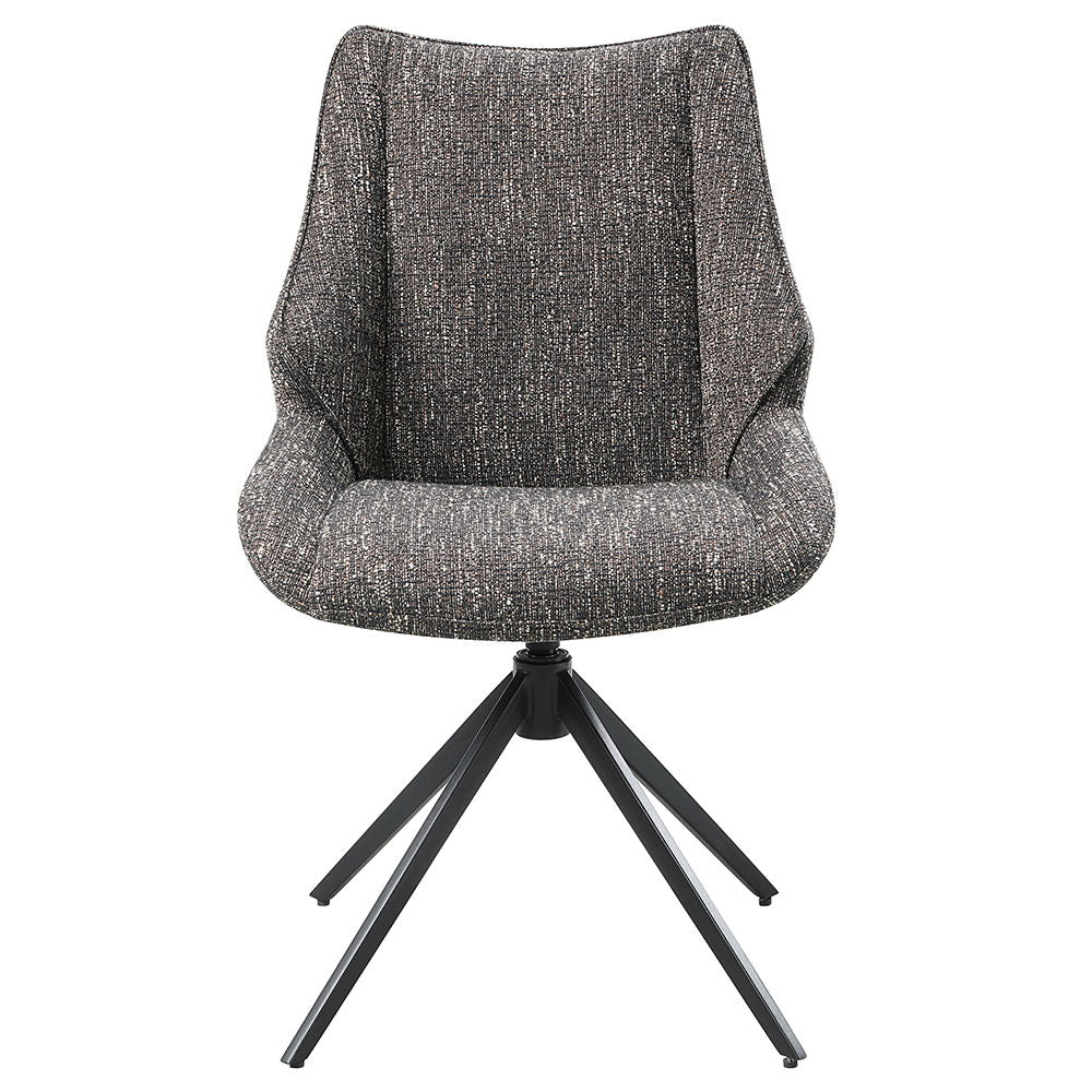 Malika - Side Chair With Swivel Set of 2) - Brown Chenille