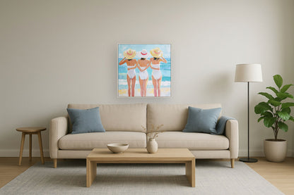 Seaside Sisterhood - 32" x 32" Framed Wall Art
