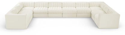 Rummi - Velvet Performance Fabric Upholstered 10 Piece Modular Sectional