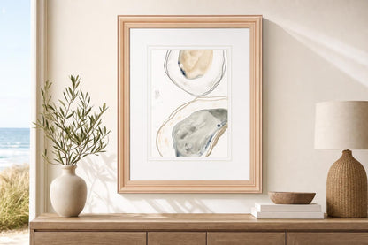 34x40 Ocean Oysters I By June Erica Vess - Gray