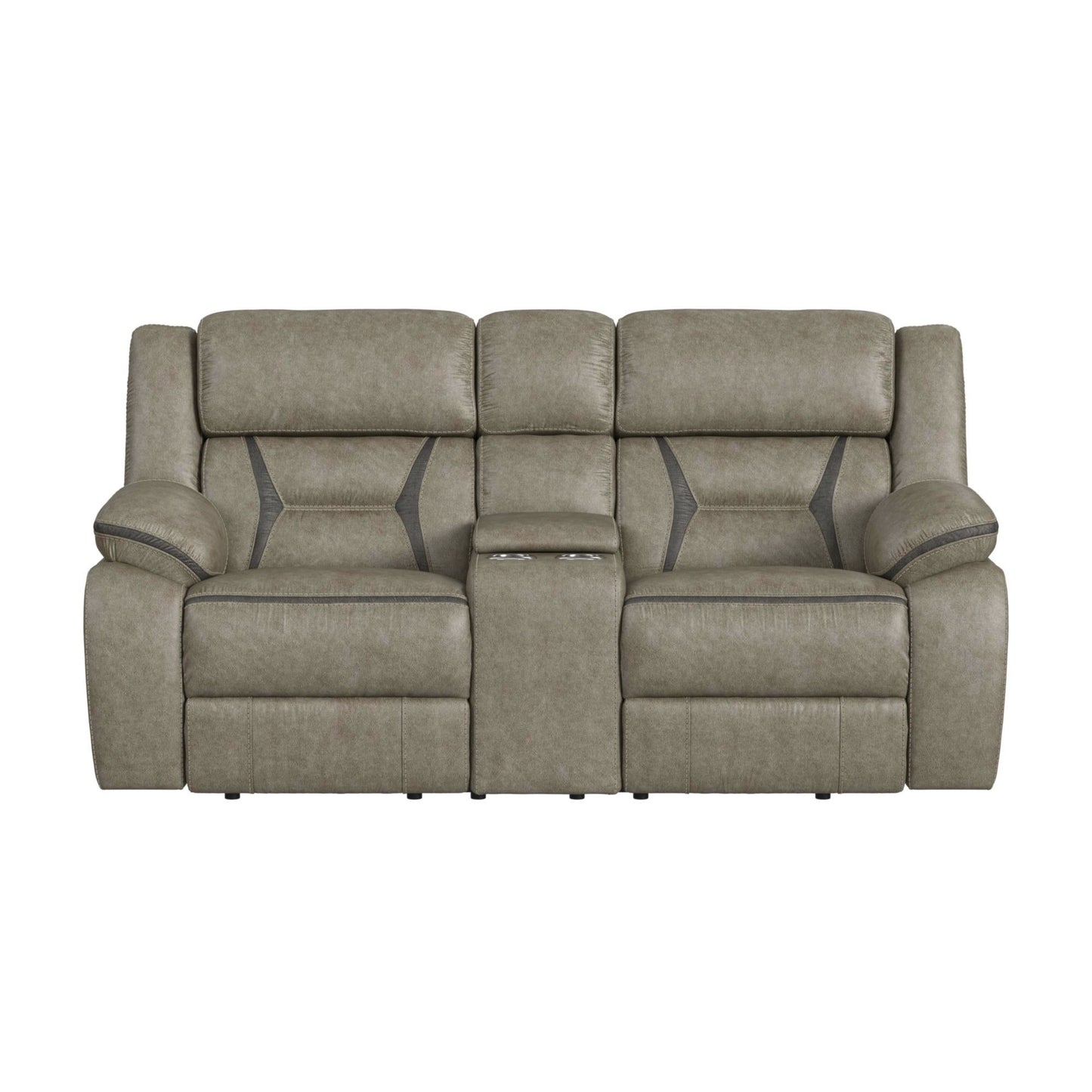 Engage - Motion Loveseat With Console - Corral Gray