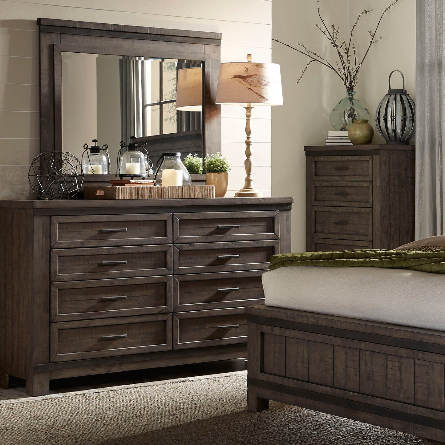 Thornwood Hills - Two Sided Storage Bed, Dresser & Mirror