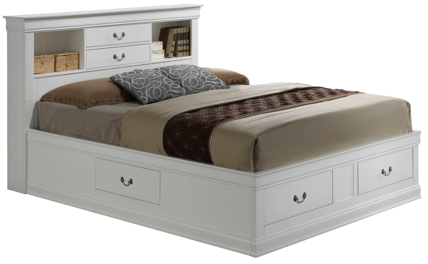 Glory Furniture - Louis Phillipe - Bookcase Storage Bed