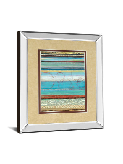 Strata I By Tava Studios - Mirror Framed Print Wall Art - Blue