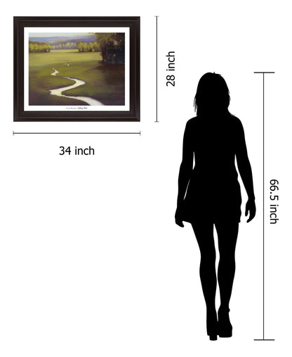 Golden Meadow Path - 28" x 34" Framed Wall Art