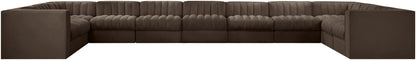 Rummi - Velvet Performance Fabric Upholstered 11 Piece Modular Sectional