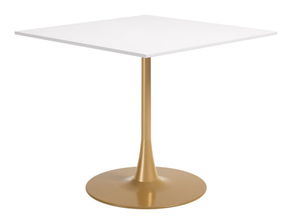 Epas - Dining Table - White / Gold