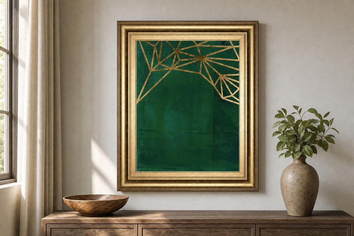 22x26 Jungle Web II By Jacob - Dark Green