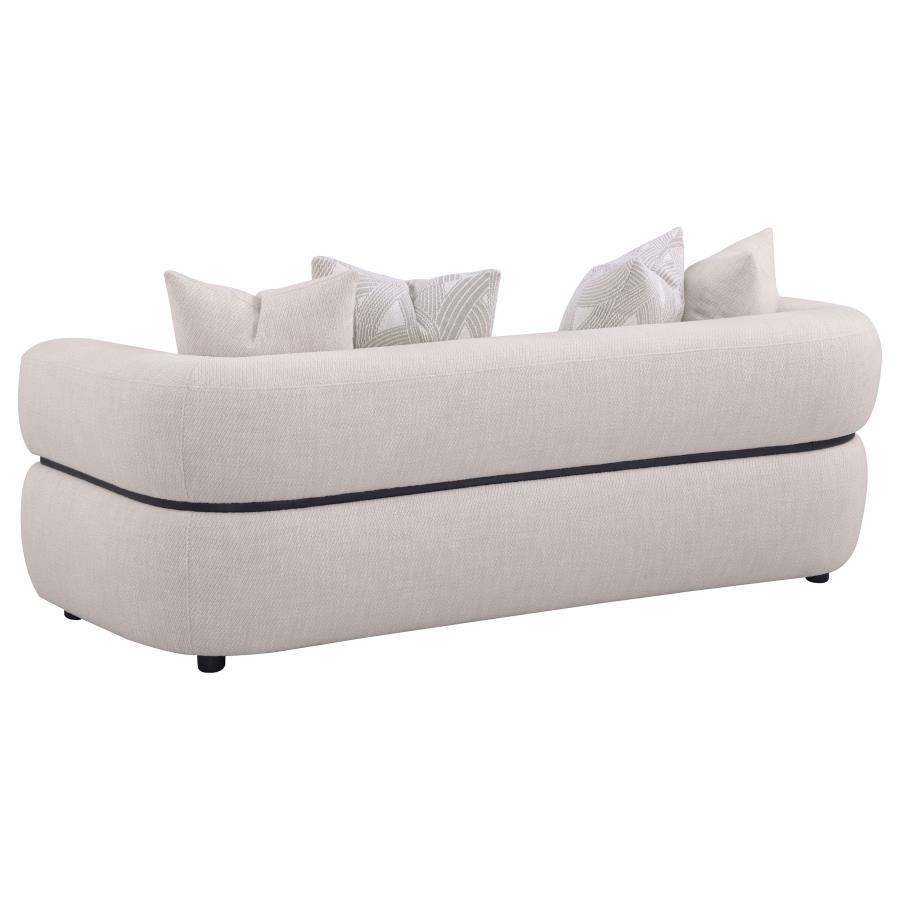 Jeanette - Fabric Upholstered Round Arm Sofa Set