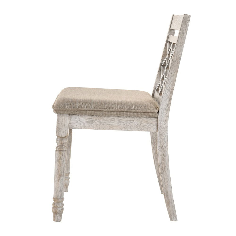 Cillin - Side Chair (Set of 2) - Fabric, Walnut & Antique White