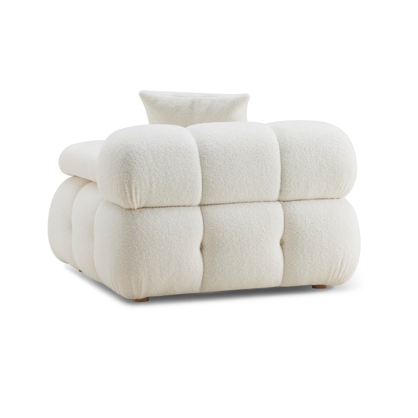 Calliope - Vegan Shearling Modular Armless Chair - Cream