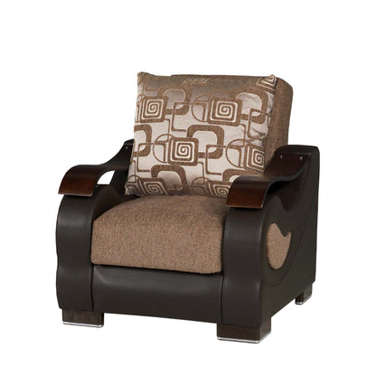 Ottomanson Metroplex - Upholstered Convertible Armchair With Storage - Brown