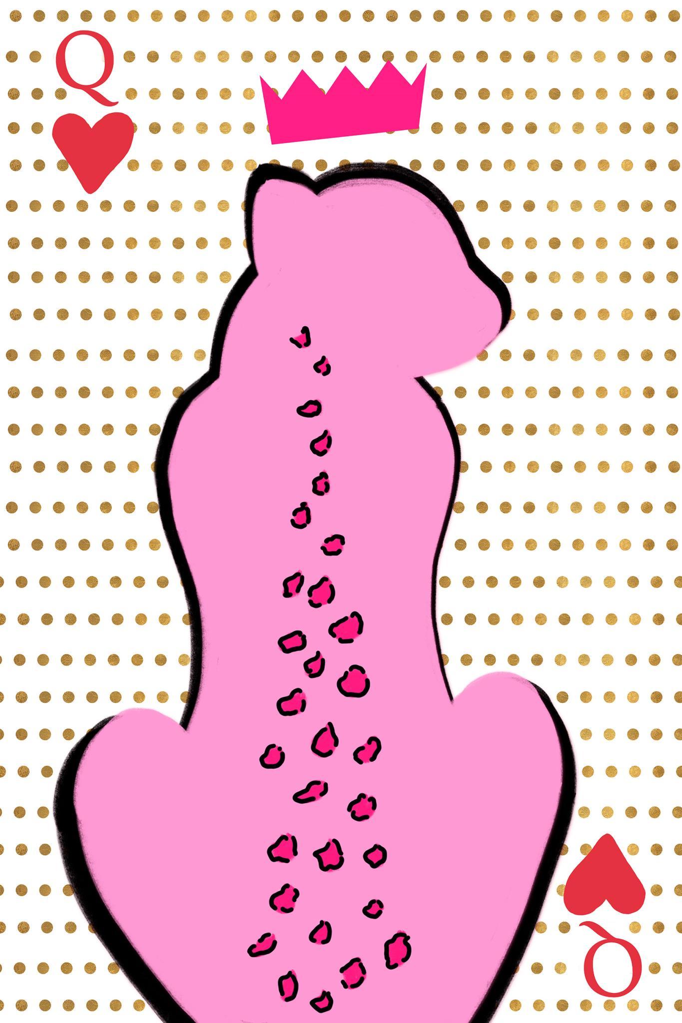 Queen Cheetah Card By Anna Quach (Framed Small) - Pink