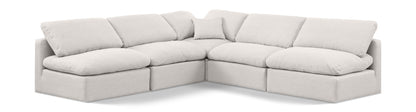 Indulge - Linen 5 Piece Modular Corner Armless Sectional