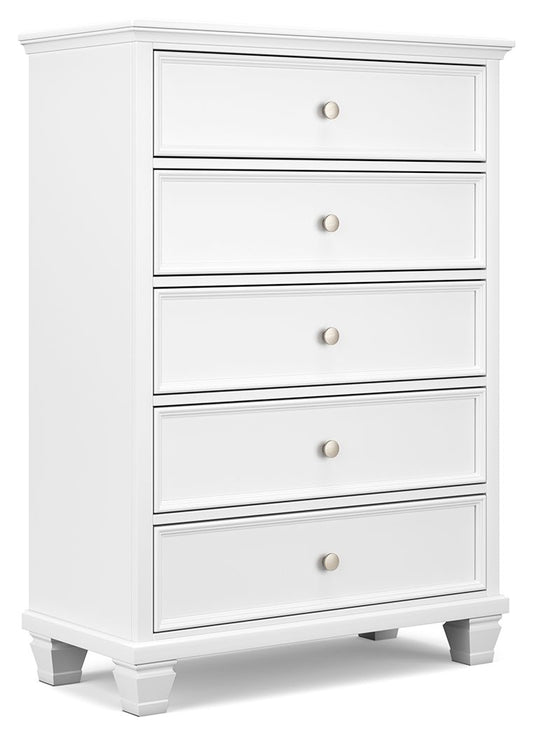 Fortman - White - Five Drawer Chest