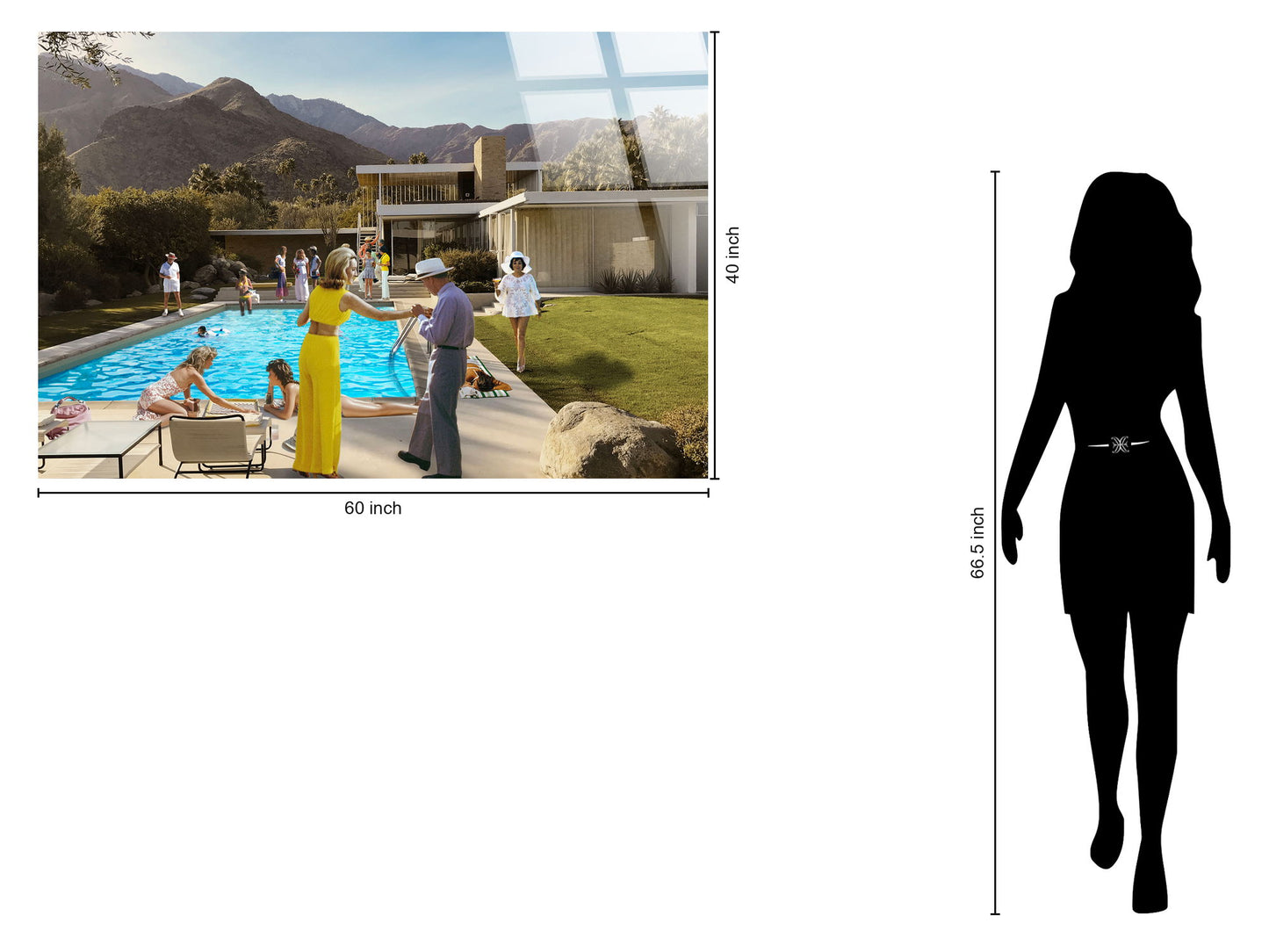 "Retro Oasis" Tempered Glass - Green / Blue / Yellow