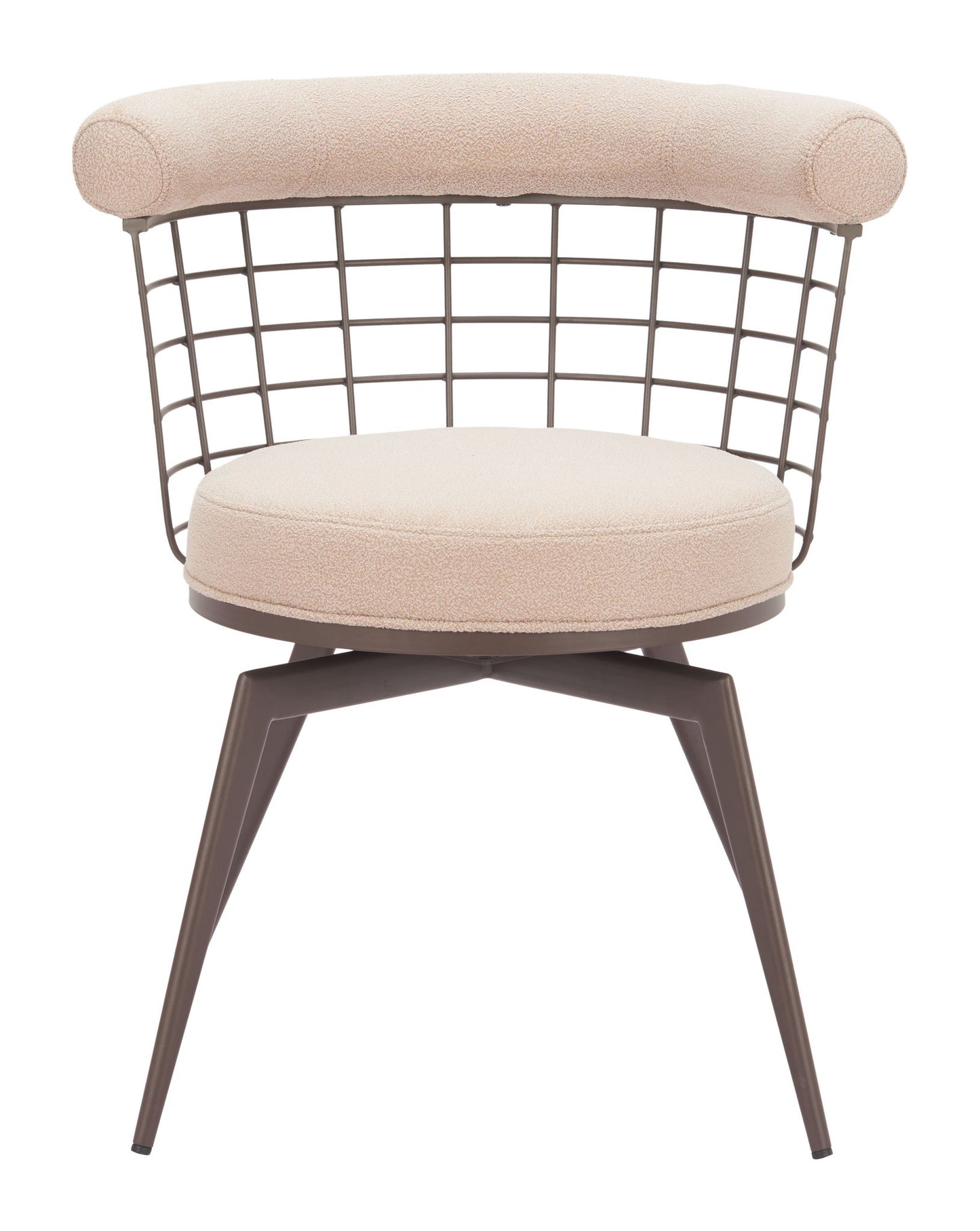 Saku - Swivel Dining Chair - Beige / Brown