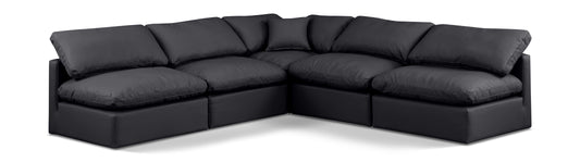 Indulge - Faux Leather 5 Piece Modular Corner Armless Sectional