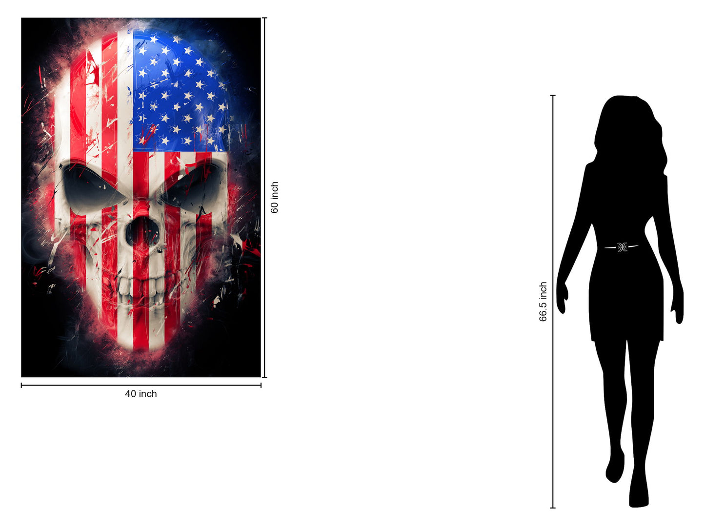 Tempered Glass With Foil - American Skull - Red