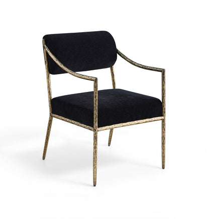 Bastille - Upholstered Dining Arm Chair (Set of 2) - Brass Frame