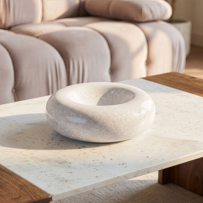 Bellamare - Genuine Carrara Marble Decorative Bowl - White