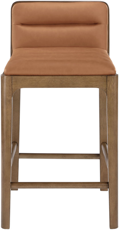 Ellis - Vegan Leather Upholstered Counter Stool (Set of 2) - Brown Base