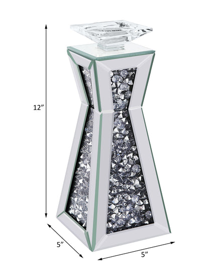 Noralie - Candle Holder (Set of 2) - Mirrored, Faux Diamonds
