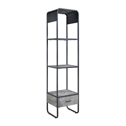 Raziela - TV Stand Side Pier - Concrete Gray & Black