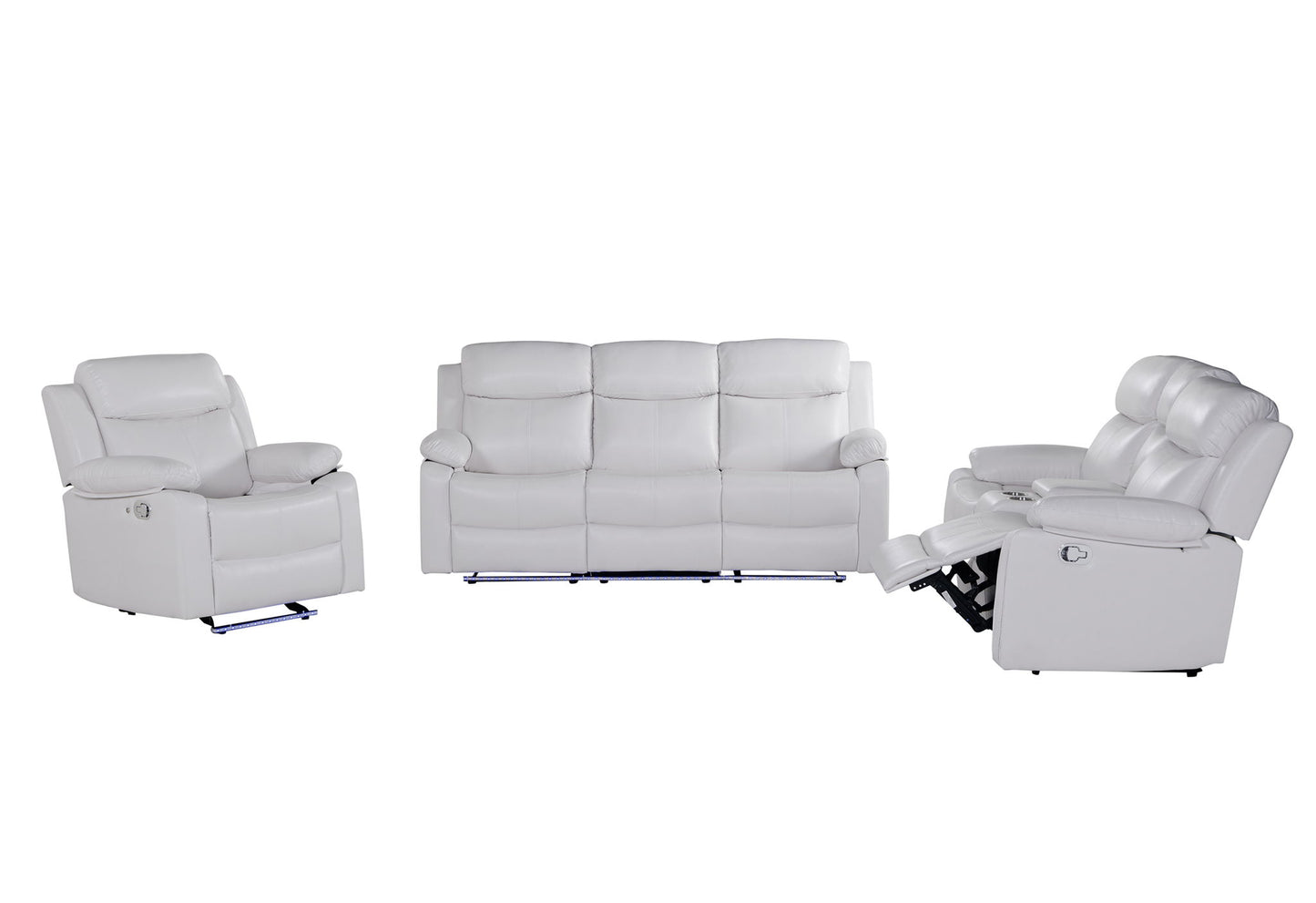 U6026 - Glider Recliner With LED - White