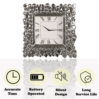 Kachina - 19" Wall Clock - Mirrored & Faux Gems