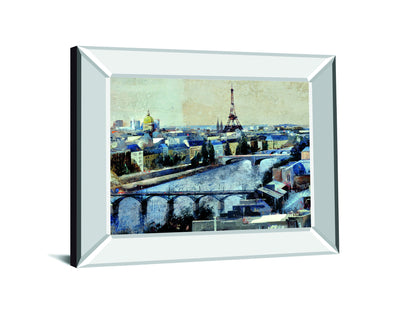 Paris By Marti Bofarull - Mirror Framed Print Wall Art - Blue