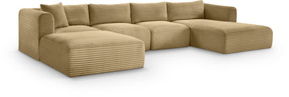 Shaggy - 5 Piece Modular Sectional With Chaise And Ottoman
