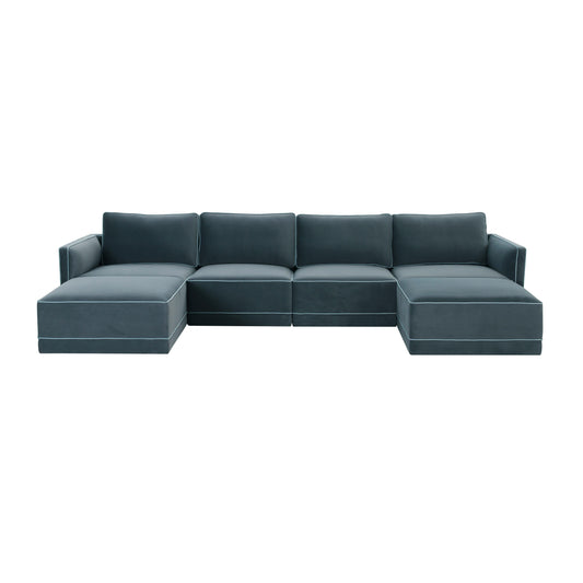 Willow - Modular U Sectional - Misty Blue