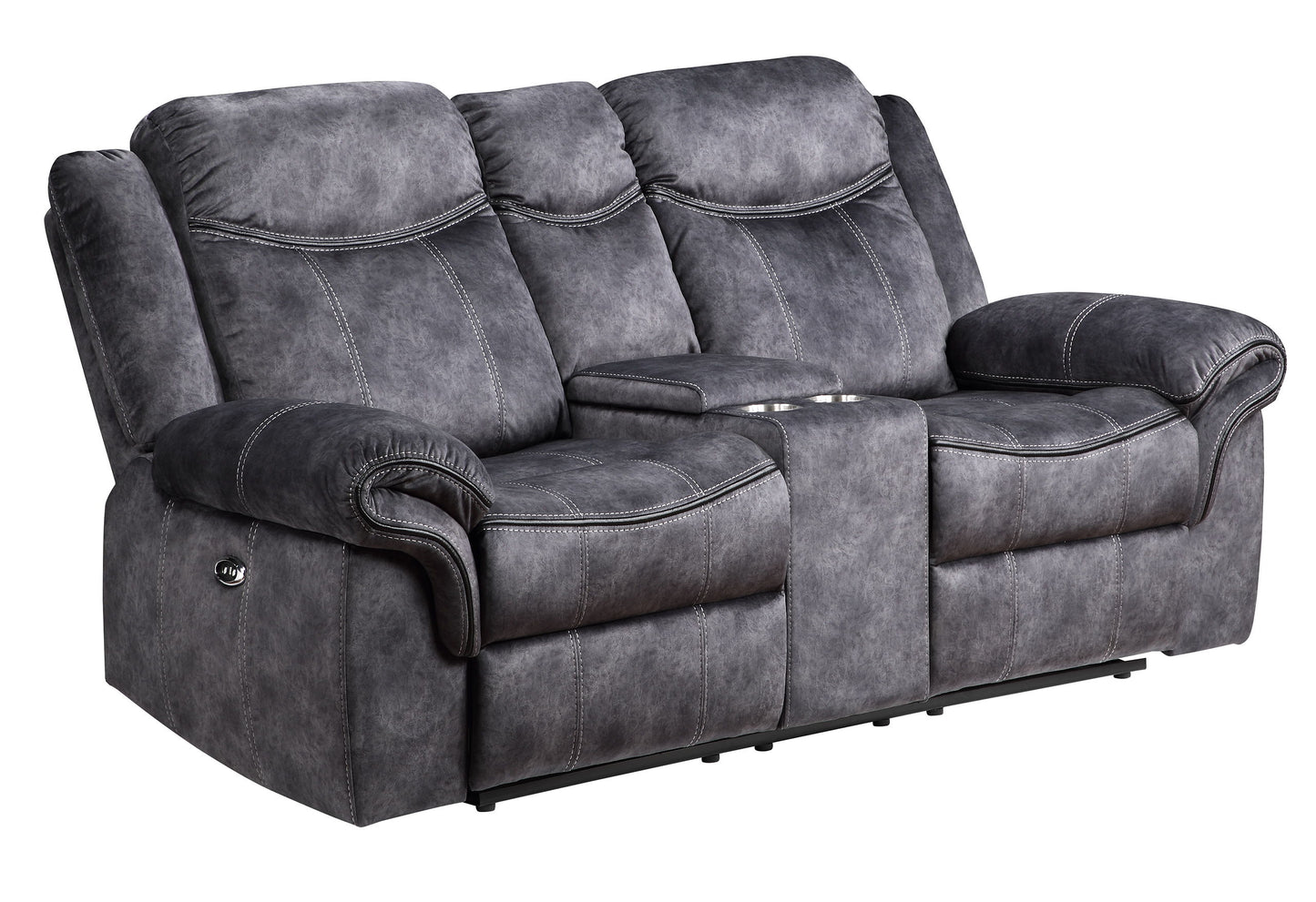 U2200 - Power Console Reclining Loveseat With Power Switch - Domino Granite