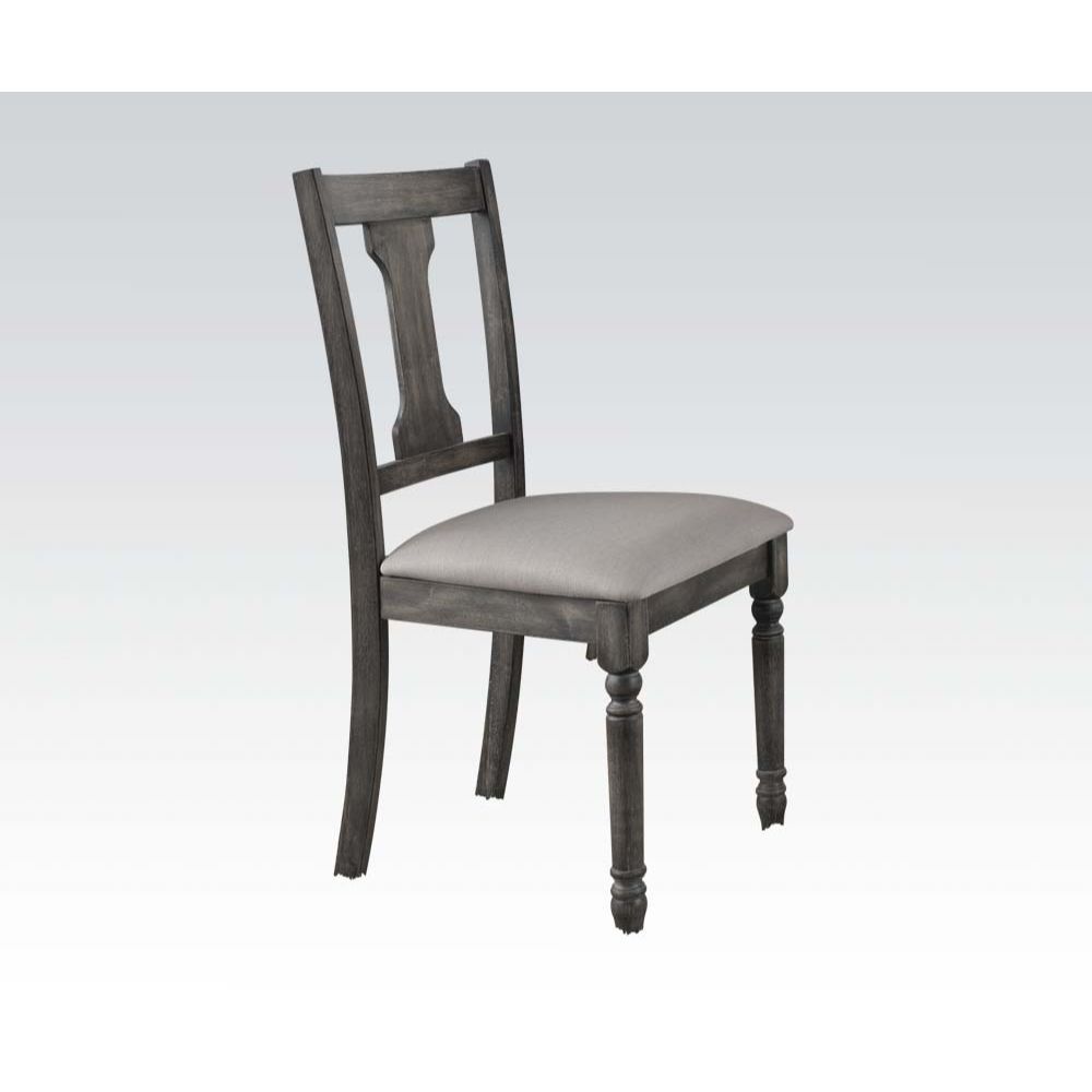 Wallace - Side Chair (Set of 2) - Tan Linen & Weathered Gray