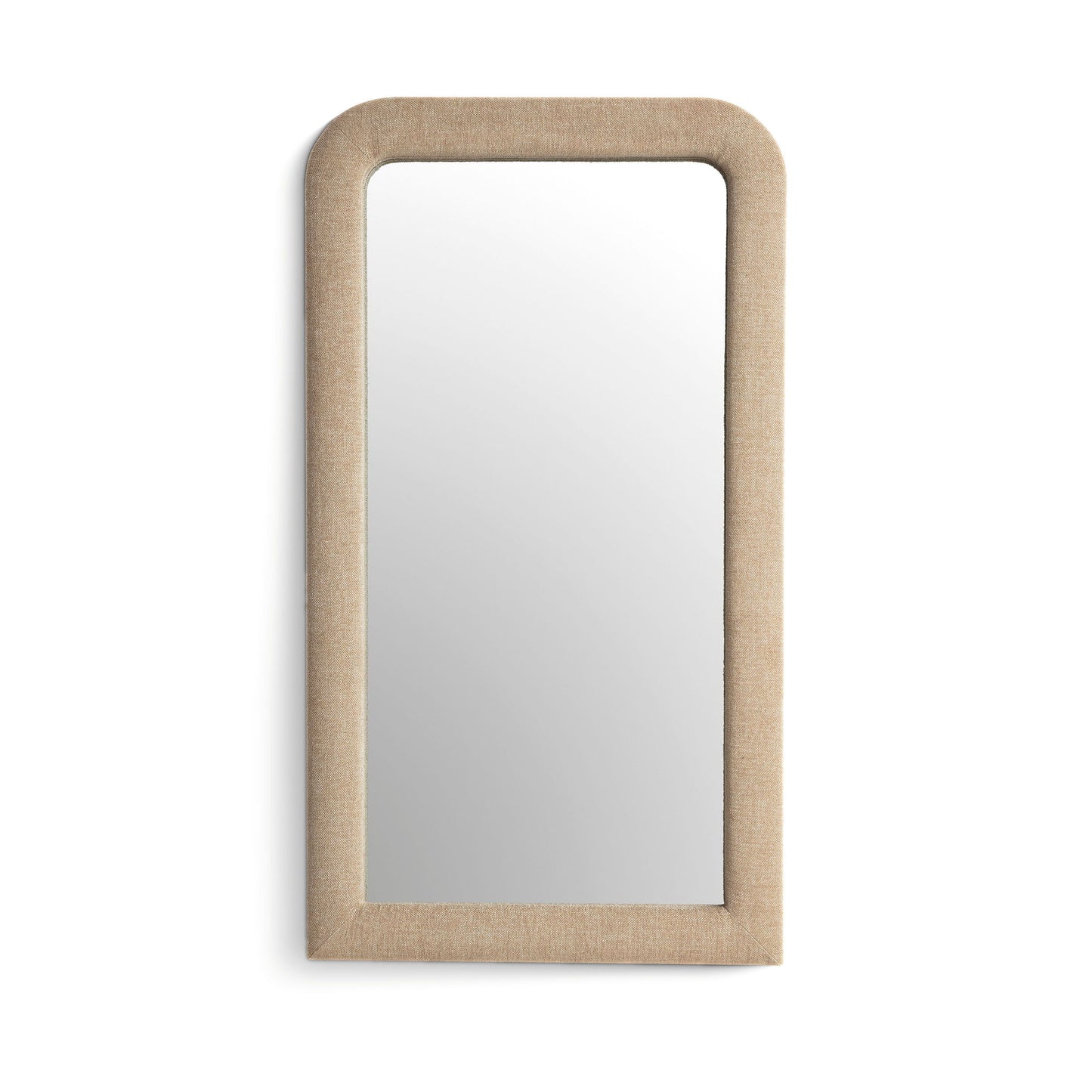 Heidi - Oversized Upholstered Floor Mirror In Textured Fabric