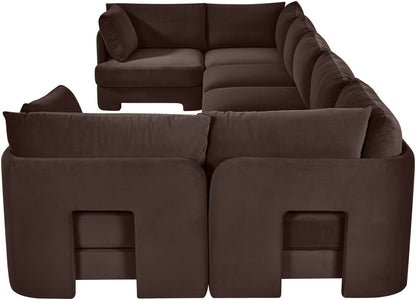 Hammond - Velvet Performance Fabric Upholstered 7 Piece U-Shaped Sectional
