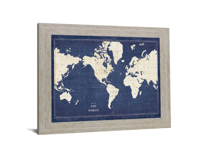 Voyager's Atlas - 28" x 34" Framed Wall Art - Blue