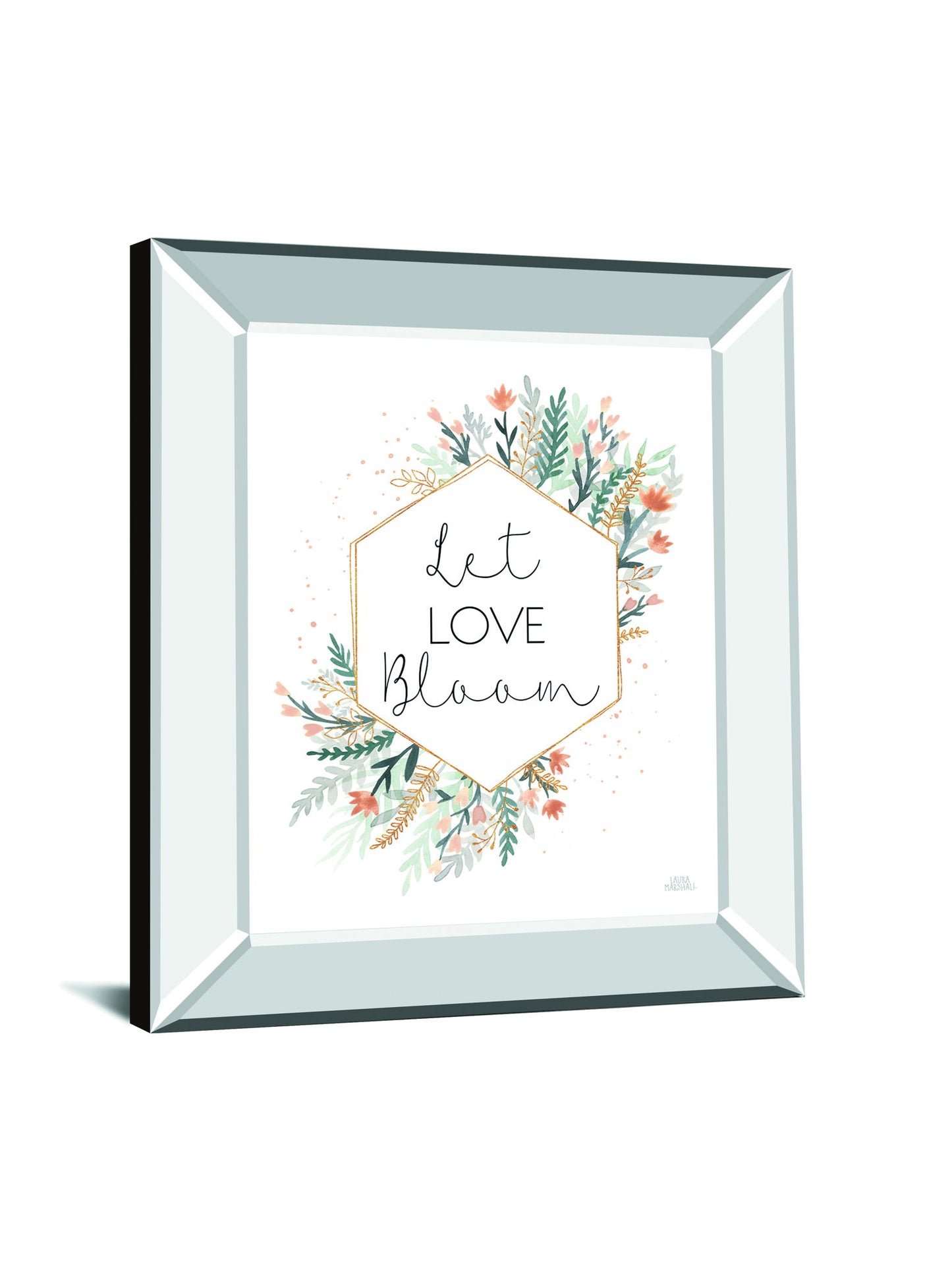 Spring Blooms VI By Laura Marshall - Mirror Framed Print Wall Art - White