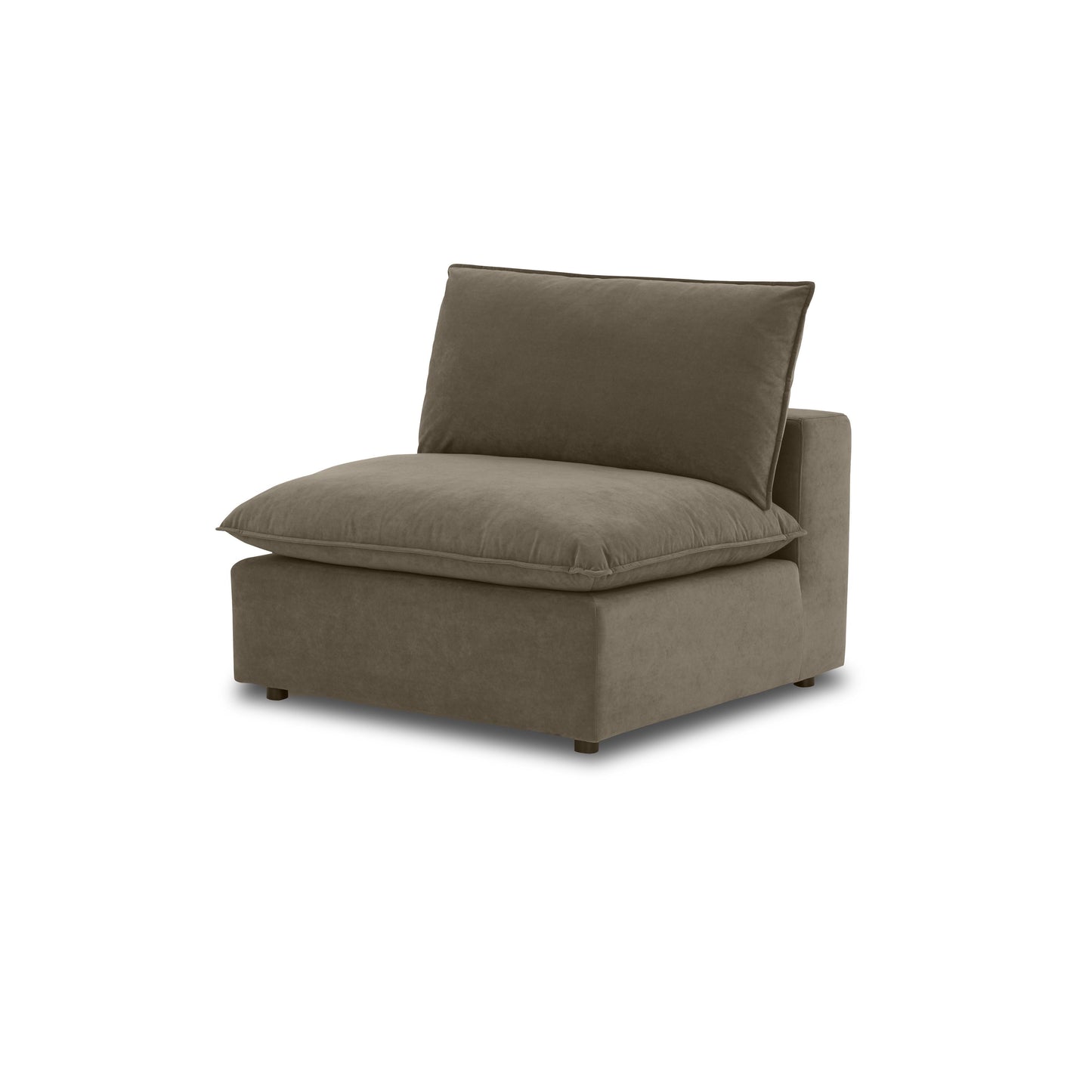 Cali - Velvet Armless Chair - Chocolate Brown